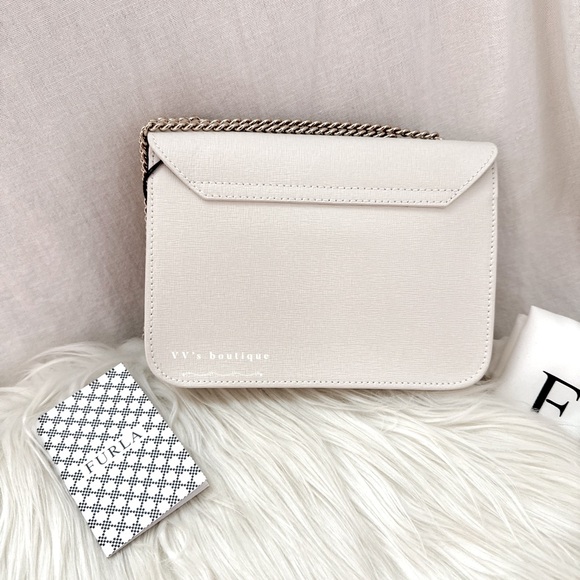 NWT Furla Bella Mini Crossbody Shoulder Bag Leather Petalo Cream White - Picture 2 of 11
